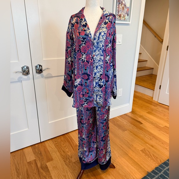 Free People Pink and Blue Floral Pajama Set - Picture 5 of 14